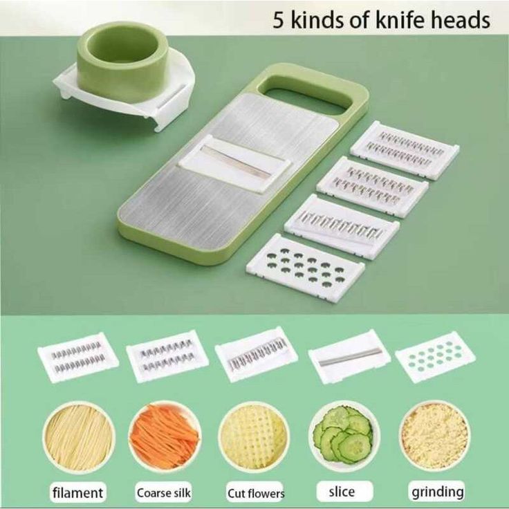 5-in-1 Stainless Steel Vegetable Cutter & Multifunctional Grater – Slice, Shred & Peel in Seconds